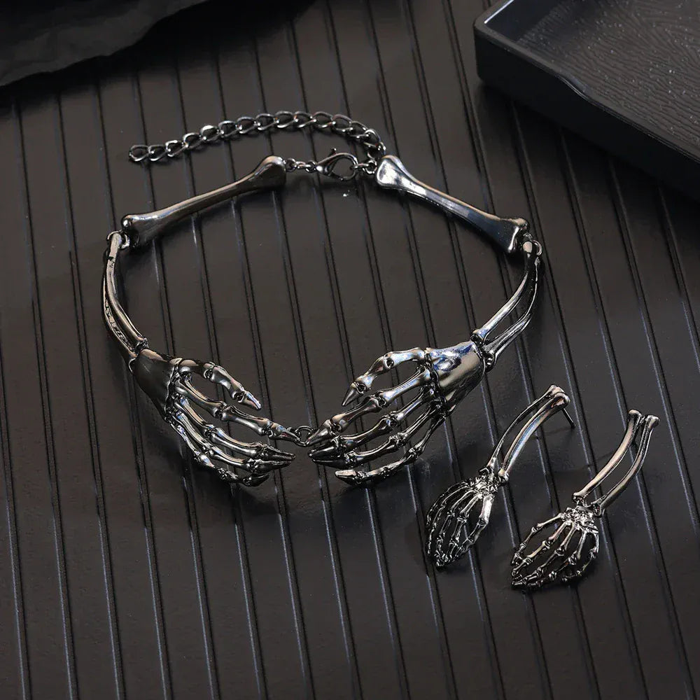 Haunted Hands Necklace & Earring Set