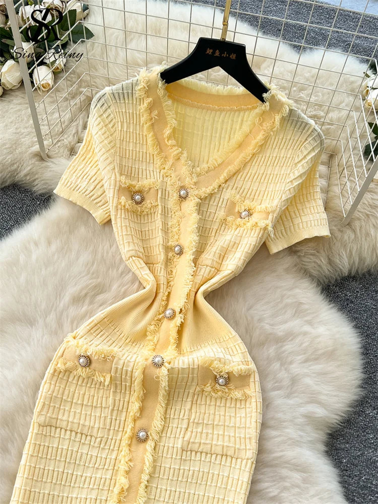 Eva Vintage Knitted Long Dress