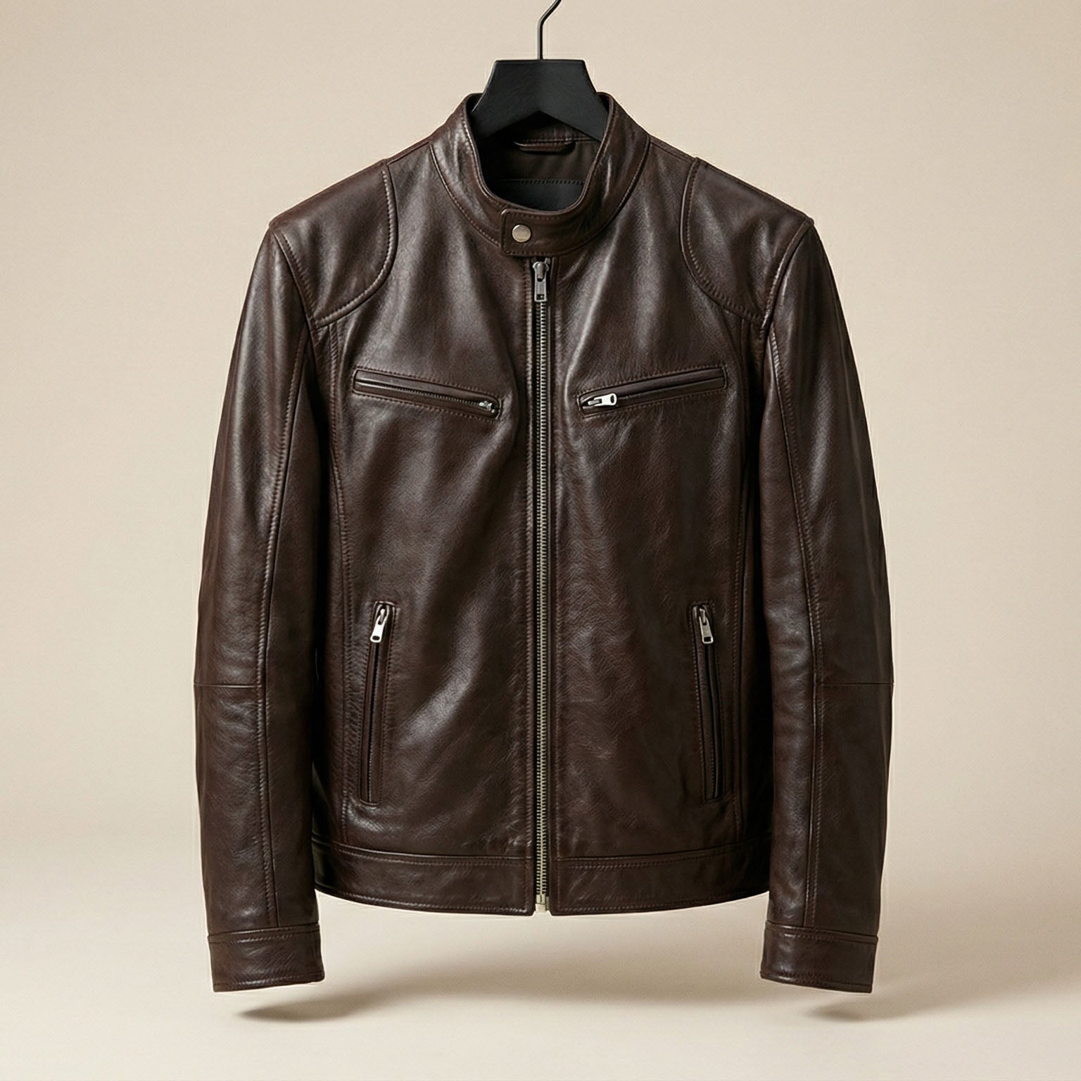 Enzo Leather Zip Jacket