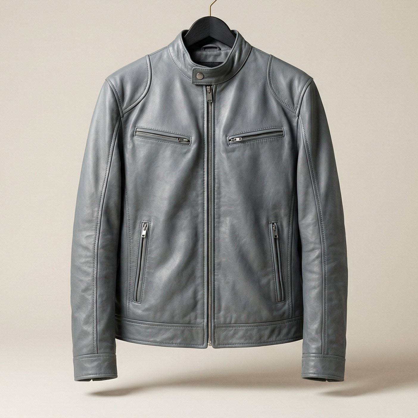 Enzo Leather Zip Jacket