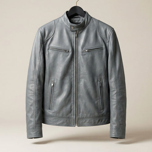 Enzo Leather Zip Jacket